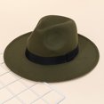 thumbnail image 5 of Sombreros de ala grande para hombres y mujeres, sombreros de jazz de lana de moda, estilo inglés, otoño e invierno, nuevos, 5 of 5