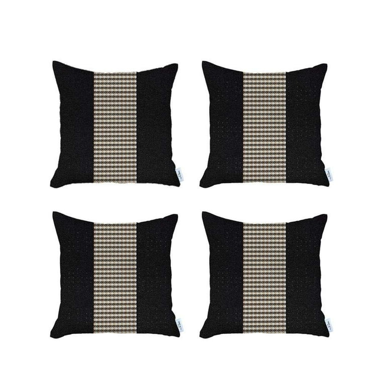 Set Of 4 Black Houndstooth Pillow Covers Set Of 4 Black Houndstooth Pillow Covers