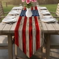 thumbnail image 6 of Table Runners 72 Inches Long, Vintage American Flag Cotton Linen Kitchen Dining Coffee Table Runner for Party Home Decor, Retro USA Flag Wooden Tabletop Dresser Scarves Runner Decor 14x72 Inch, 6 of 9