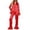 A-Red185, variant on XIAONU Women's Casual Checkered Sleepwear Set Crew Neck Top and Long Pants Homewear Daily Comfort Relaxed Pajamas Set