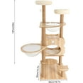 thumbnail image 5 of DENEST 54 inch Brown Cat Tree Modern MDF Cat Tower for Cats Multi-Level Cat Condo with Scratching Posts, 5 of 14