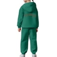 thumbnail image 6 of NIEWTR 6-7 Years Toddler Baby Kids Girls Clothes 2-Piece Outfit Set Fall Winter Round Neck Long Sleeve Casual Top and Joggers Pants Unisex Loungewear Set A136-Dark Green, 6 of 7