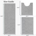 thumbnail image 5 of Yamaziot 3pcs Bathroom Rugs Set with U-Shaped Mat, Non Slip, Quick Drying, Ultra Soft and Water Absorbent Bath Rug Carpet Machine Washable Rug, Gray, 5 of 8