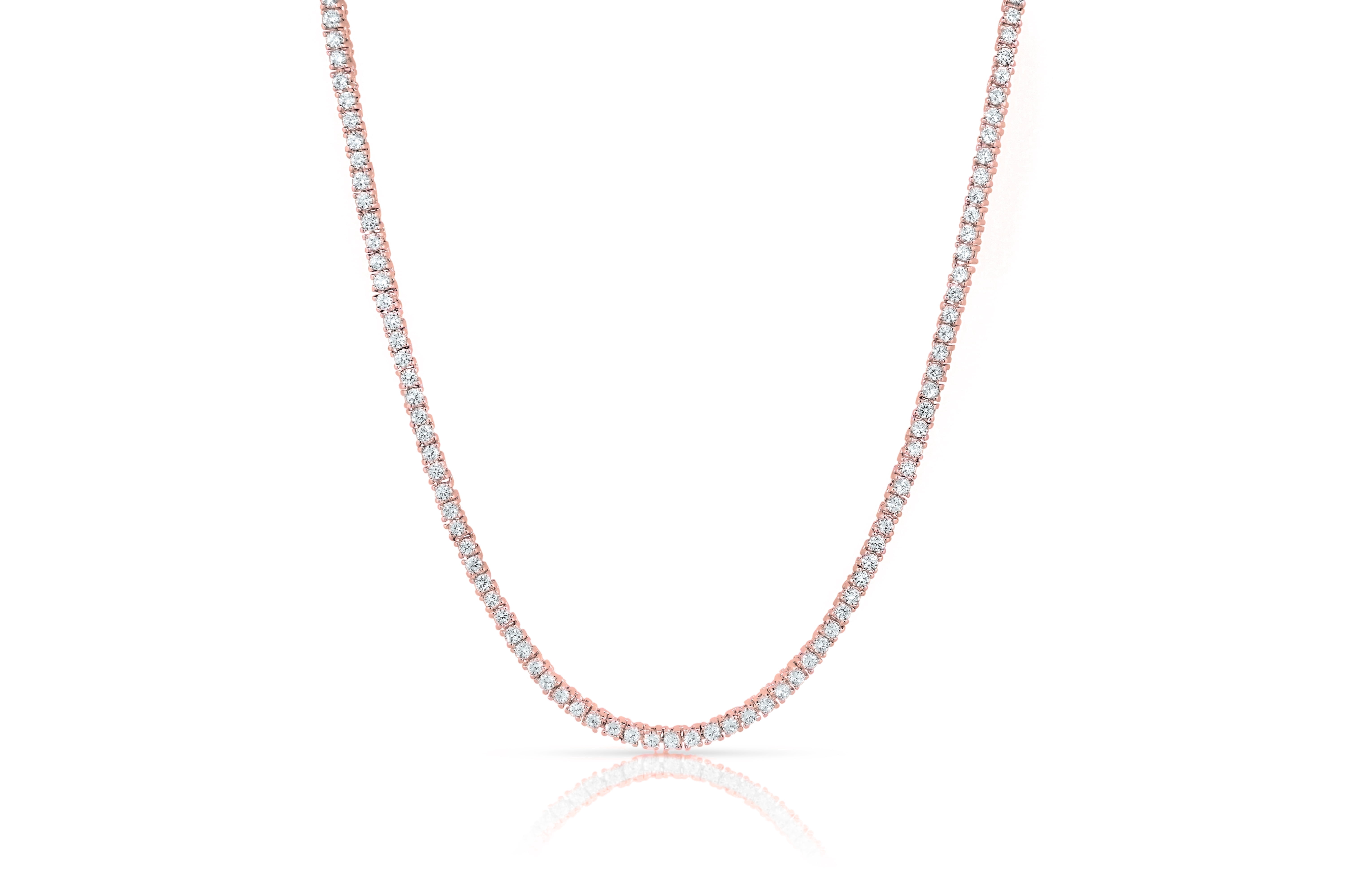 Cate & Chloe Kaylee 18k Rose Gold Plated Tennis Necklace with Simulated Crystals Gift for Women