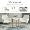 thumbnail image 7 of HOMHUM Accent Arm Chairs Upholstered Velvet Dining Chairs Set of 6, Golden Legs, Indoor, Beige, 7 of 7