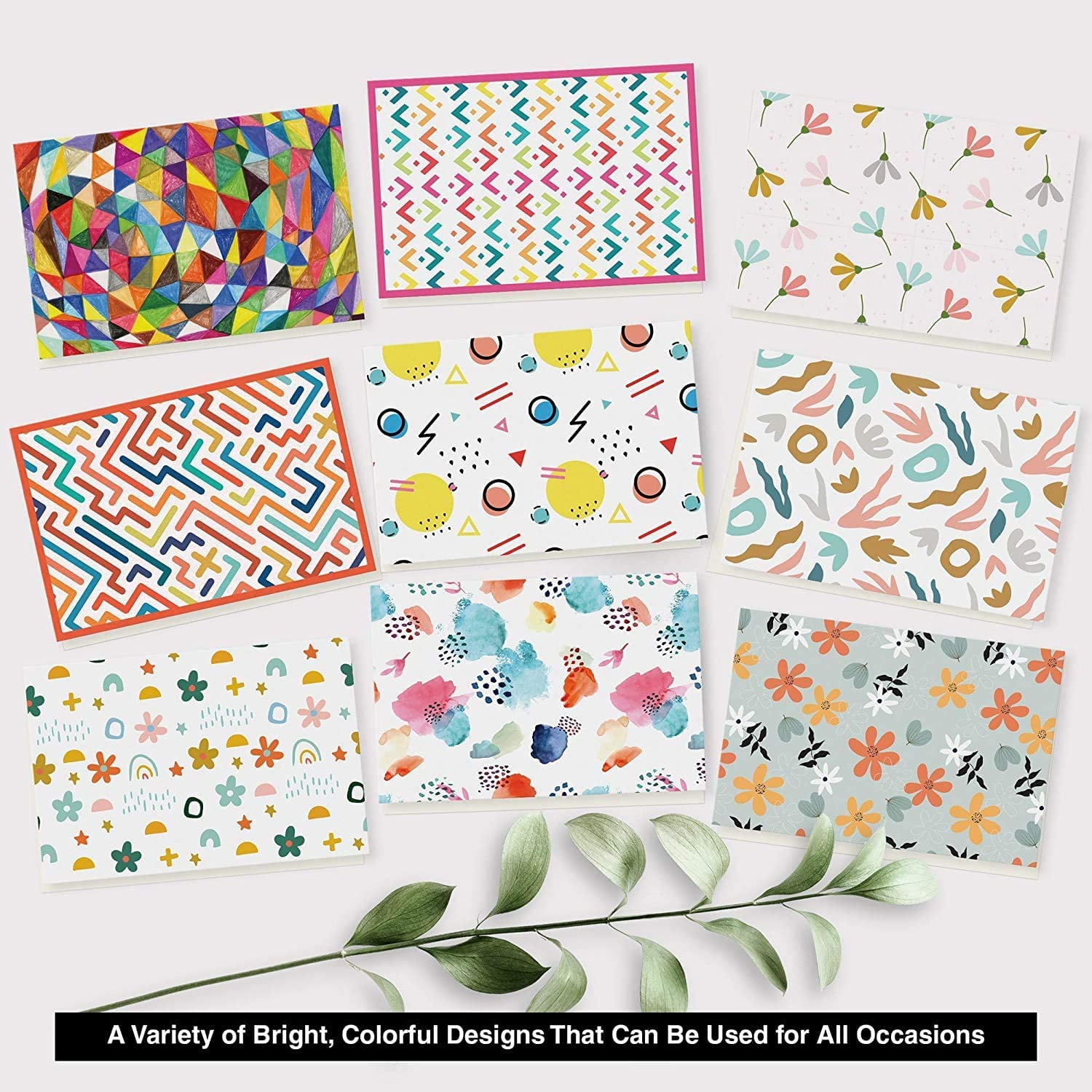 Dessie 50 Blank Greeting Cards and Envelopes with Unique Designs for All Occasions, 4” x 6”