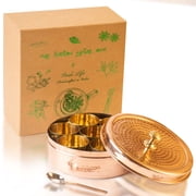 7.5 Inch Dia Handcrafted Indian Spice Box (Copper)
