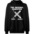 thumbnail image 2 of OXI Hoodie Sweatshirt - Original Computer Print, Basic Casual Hoodie for Men's and Women Fleece Hoodie Long Sleeve - Black 2X-Large, 2 of 3
