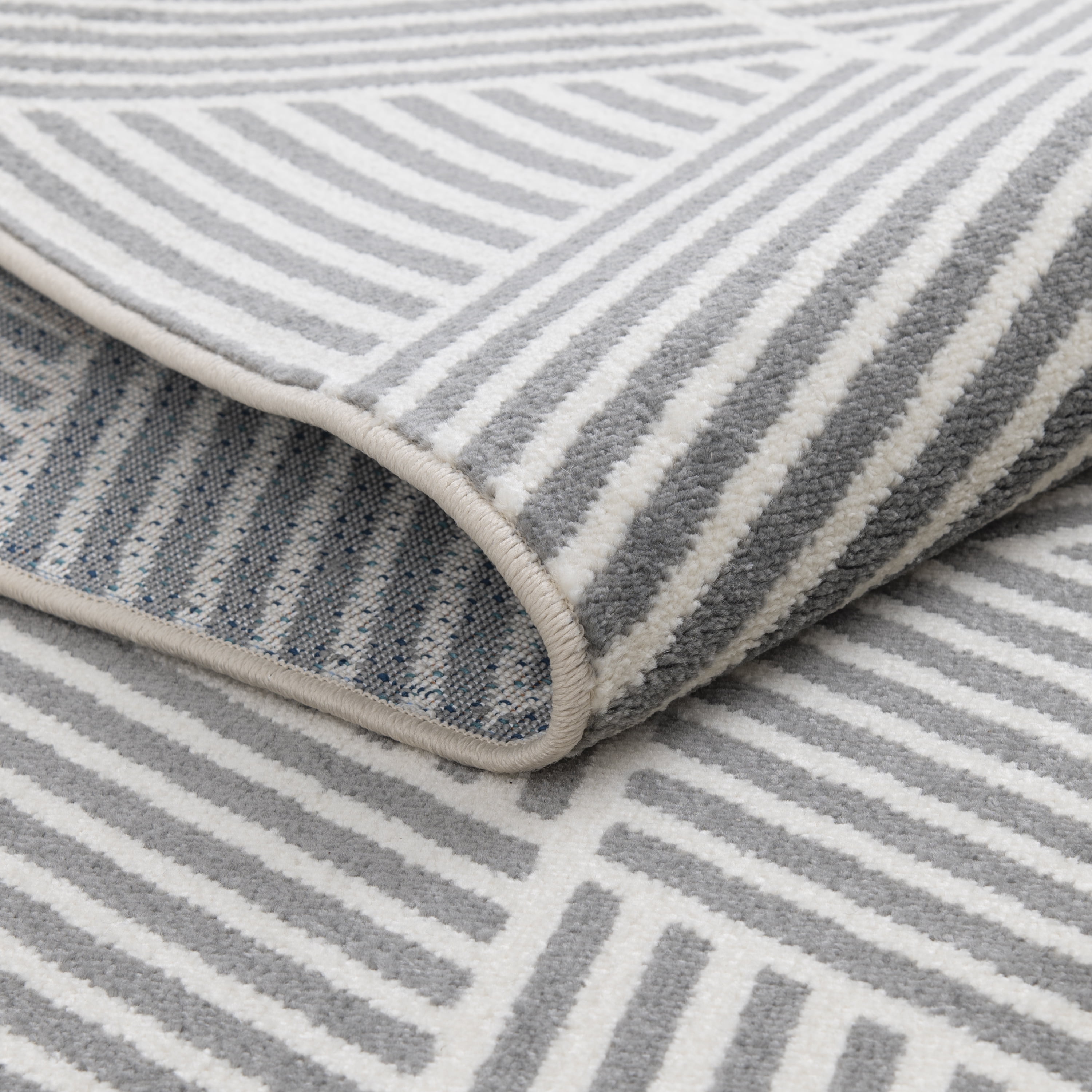 Loomaknoti Tecopa Symenia 2' x 7' Grey Geometric Outdoor Runner Rug