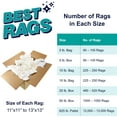 thumbnail image 5 of Arkwright Terry Cleaning Rags (10 lb Bag), Cotton Blend, Washcloth Sized 11x11 to 13x13, White, 5 of 6