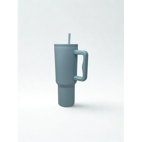 32oz Double Wall Stainless Steel Tumbler w/ Handle and Straw