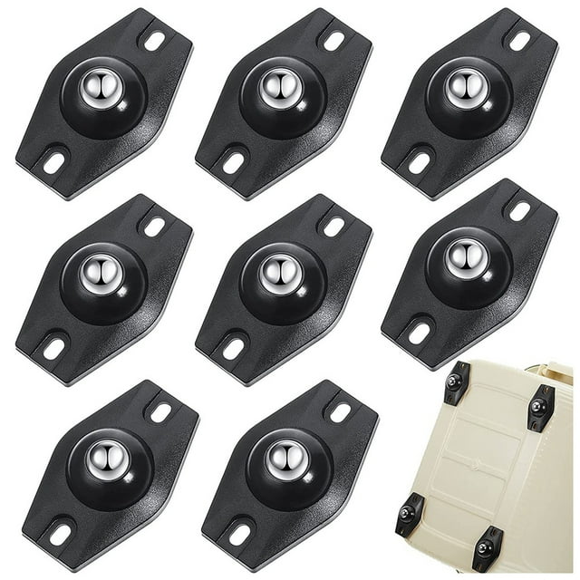 8 Piezas Ruedas Giratorias Autoadhesivas Mini Ruedas Giratorias Polea Pegajosa de RotacióN de 360 Grados con Rodamientos de Bolas (Negro)