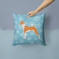 thumbnail image 2 of Winter Snowflake Dog Profile Art Fabric Decorative Pillow, 2 of 4