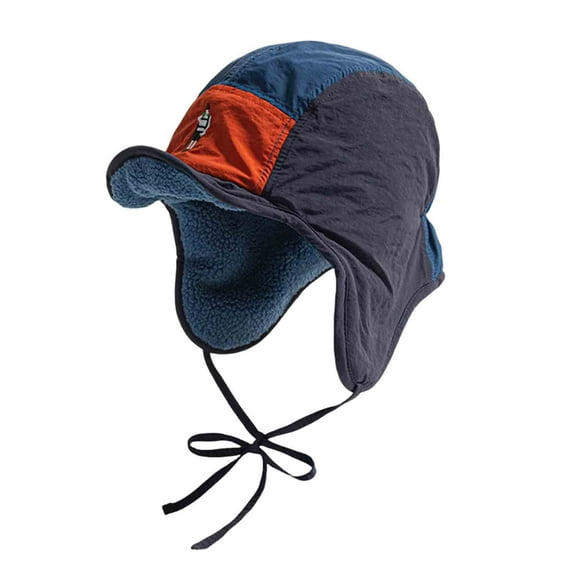 Winter Ear Protection Hat Womens Mens Warm Waterproof Fleece Lined Trooper Trapper Hats Snow Cycling Skiing Navy