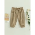 thumbnail image 2 of GXFC Toddler Baby Boys Cargo Pants Children Boys Casual Drawstring Button Athleisure Sweatpants with Pocket for Kids Boys 6M-4T, 2 of 8