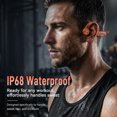 thumbnail image 3 of Kimhost Bone Conduction Headphones Bluetooth 5.3, IP68 Waterproof Open Ear Headphones with 32GB MP3 Player, 8H Playtime, Magnetic Charging, Quick Pairing for Sports Swimming - Orange, 3 of 6