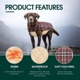 thumbnail image 3 of Kuoser Reversible Dog Coat Adjustable British Style Plaid Pet Jacket, Waterproof and Windproof, Brown, XXXL, 3 of 7