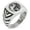 Silver, variant on Stainless Steel Tribal Dragon Yin Yang Chevron Pattern Biker Style Polished Ring