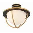 thumbnail image 6 of Crystorama Atlas 2 Light Matte Black and Textured Gold Outdoor Semi Flush Mount - 13.5"W x 12"H x 13.5" D, 6 of 11