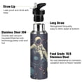 thumbnail image 3 of Yayeee 20oz Double Wall Stainless Steel Water Bottle with Flip Straw, Astronaut Space, 3 of 7
