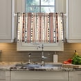 thumbnail image 2 of Yayeee Kitchen Curtains Tier Pair Light Filtering 27"x36" Rod Pocket Short Cafe Window Panel, Brown Abstract Dots, 2 of 7