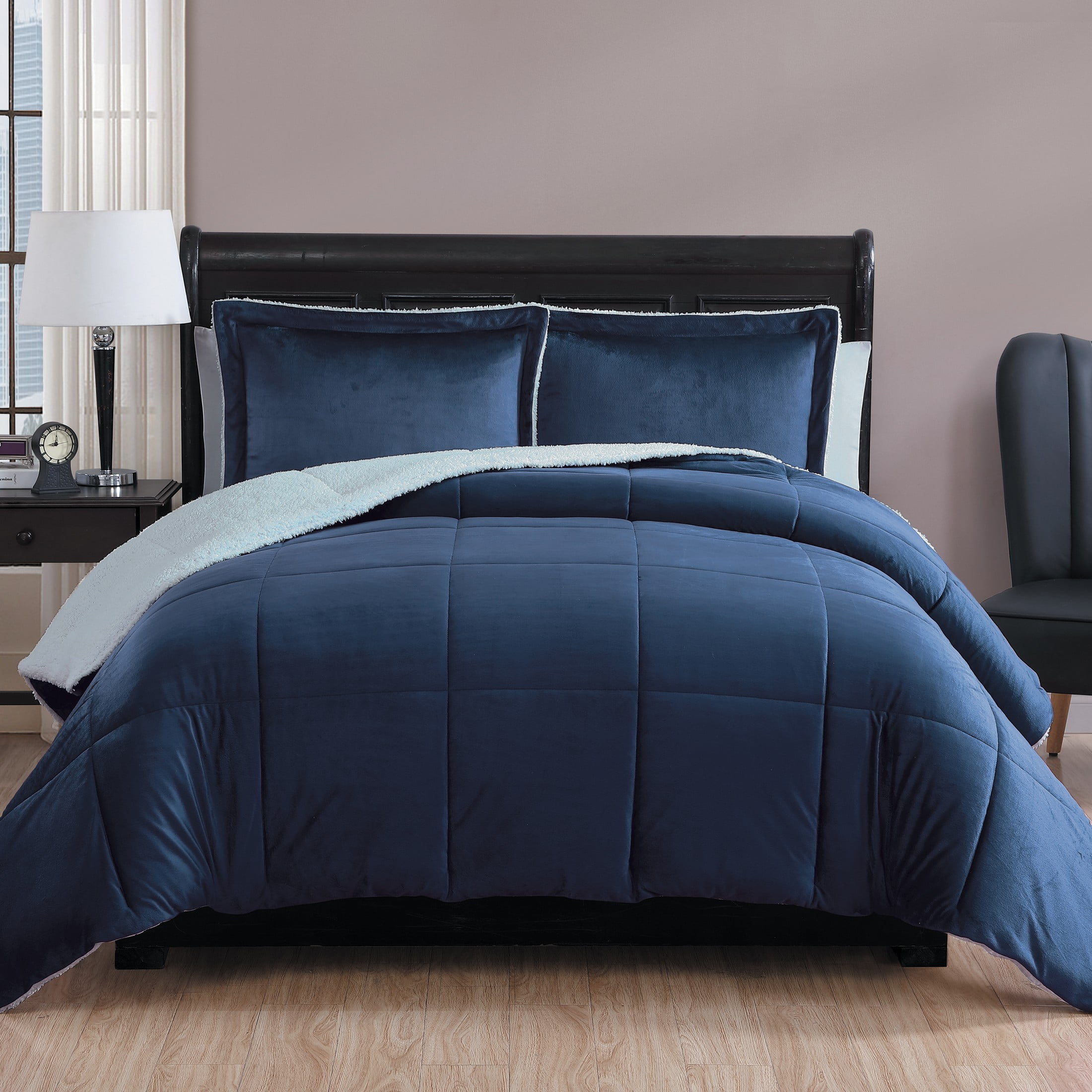 VCNY Home Micromink coforter Set Navy King
