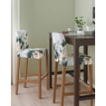 thumbnail image 2 of Teal Tulip Butterfly Bar Stool Covers Set of 6, Beige Turquoise Floral Blue Coastal Stretch Washable Bar Chair Covers with Backs, Removable Pub Counter Height Chair Cover for Kitchen Dining Room Cafe, 2 of 7