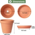 thumbnail image 6 of BAODELI Terracotta & Clay Pots for Plants with Saucer, 6 inch Medium Terra Cotta Plant Pots with Drainage Hole, Flowerpot with Tray, Terracotta Pot for Indoor Outdoor Plant - Pack of 4 Planters, 6 of 9