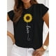 thumbnail image 2 of Camiseta básica con estampado de girasol para mujer, ropa informal con cuello redondo, suave al tacto, Harajuku, Y2K, 2 of 4