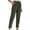 Green, variant on Cmfcve Women's Dress Pants Casual Solid Color Cotton Linen Trousers Loose Straight Elastic Waist Work Pants