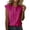 Hot Pink, variant on Women's Scalloped Ruffle Crew Neck Cap Sleeve Linen Blend Button Front Shirts Loose Fit Solid Color Casual Daily Beach Travel Office Work Sleeveless Blouses(Navy, M)