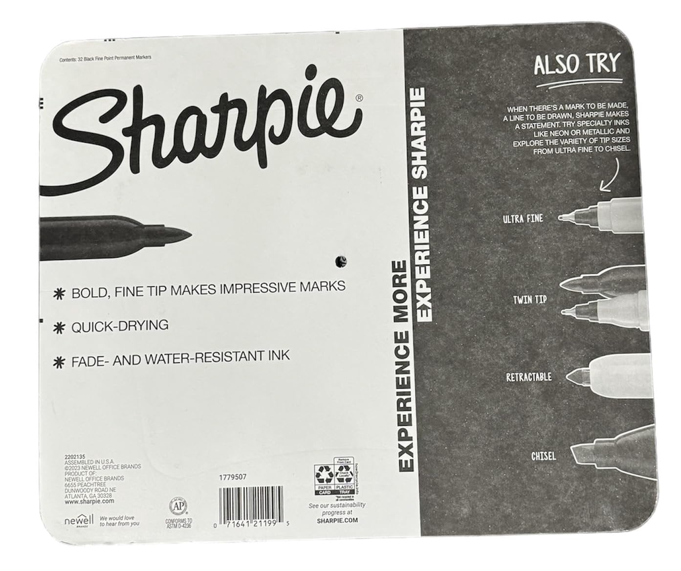 SHARPIE Permanent Markers  Fine Point  32 Count Black