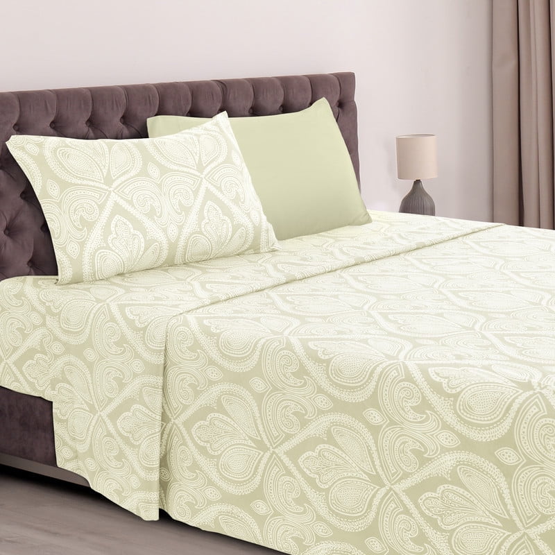 Home Collection Deals Lux Decor Collection Microfiber Bed Sheets Set, 4 Pc Twin XL Sheets, Fitted Sheet, Flat Sheet, Pillowcases, Ivory