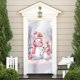 thumbnail image 5 of 90 x 200 cm Marco de puerta navideño con muñeco de nieve rosa Fondo navideño Marco de puerta Fondo de cortina para fiesta navideña Tela para decoración de porches para fiestas, 5 of 5