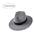 thumbnail image 4 of Classic Gray Felt Fedora Hat Wide Brim with Black Band Stylish Unisex Vintage Fashion Hat for Men Women, 4 of 4