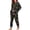 Black - Mushroom Moon Butterfly, variant on Plumeria Print Women Pajama Set 2 Piece Lounge Pjs Sets Long Sleeve Sleepwear Top with Long Pants Round Neck Nightwear Casual Soft Loungewear, M