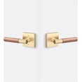 thumbnail image 4 of Sure-Loc Ap101-Sq Grip Aspra Square Passage Door Lever Set - Satin Brass / Walnut, 4 of 5