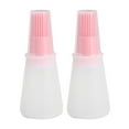 thumbnail image 1 of 2pcs Kitchen Silicone Barbecue Oil Honey Bottle Brush Cooking Baking BBQ Toolpink, 1 of 11