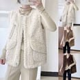 thumbnail image 5 of Lovskoo Womens Sherpa Vest Casual Warm Fuzzy Faux Shearling Vest Sleeveless Fleece Jacket Pockets Teddy Coat Gilet for Winter Coffee, 5 of 5