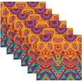 thumbnail image 6 of Coolnut Retro and Elegant Bohemia Cloth Napkins Set of 6, Durable Printed Washable Table Napkins for Valentines, Weddings, Dinners Parties Home Decor, 20 x 20 Inch Washcloth Gift, 6 of 7