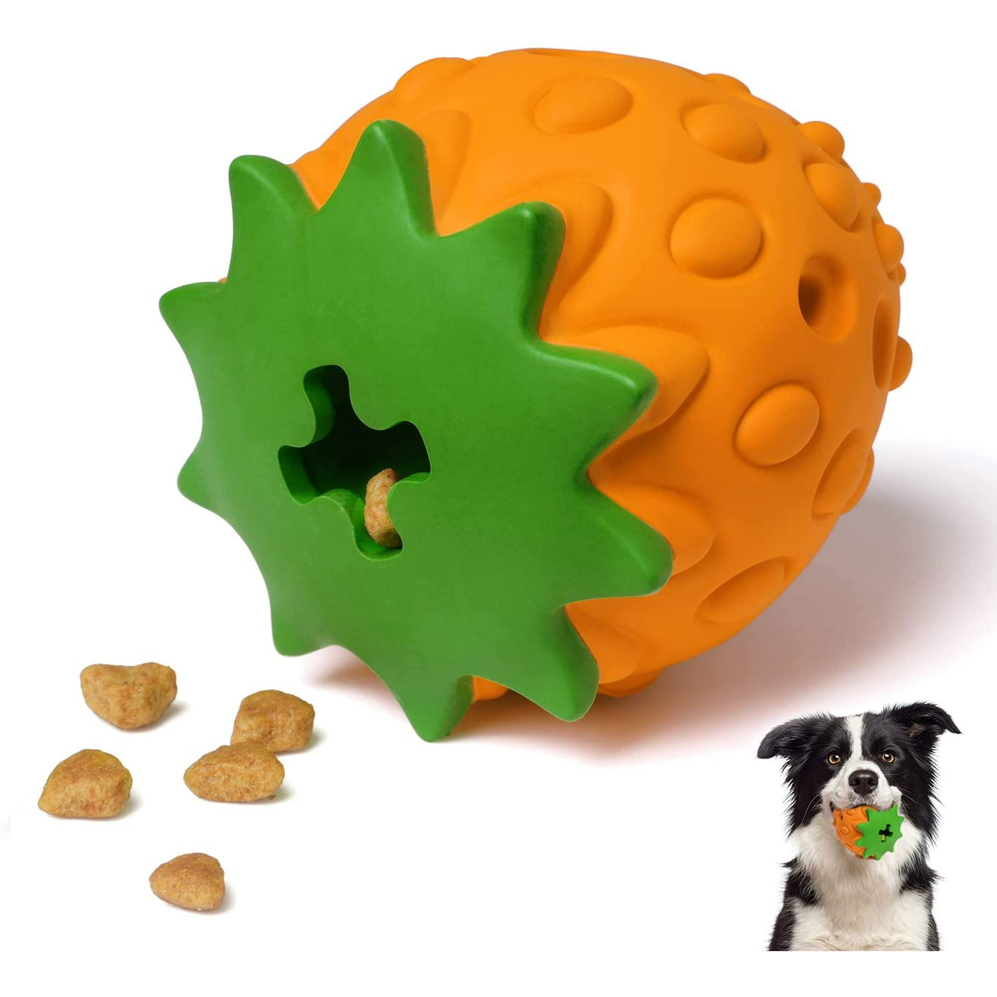 Dog Puzzle Toys Rubber Dog Chew Toys Treat Food Dispensing Toys for Teeth Cleaning IQ Treat Ball Toy Interactive Enrichment Toys for Puppy