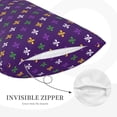 thumbnail image 5 of Fotbe Purple Mardi Gras Pillow Cases - Envelope Closure - Luxury, Extra Soft, Cooling Pillow Covers - Wrinkle, Fade, Stain Resistant-14"x20", 5 of 8