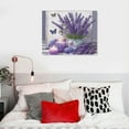 thumbnail image 4 of EastSmooth Lavender Canvas Wall Art Country Lavender Flower Butterfly Candle Wall Decor Purple Floral Farmhouse Pictures Painting Prints Framed Artwork Decor for Bathroom Bedroom Living Room, 4 of 4