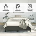 thumbnail image 5 of vidaXL Full Bed Frame, Faux Leather Upholstered Platform Bed Frame, Black, No Mattress, 5 of 8