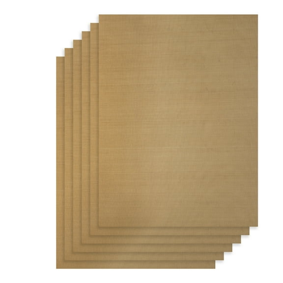 6 Pcs Heat Resistance Oven Liners, 12 x 16 inch Non-Stick Oven Liner Cooking Mats,Brown