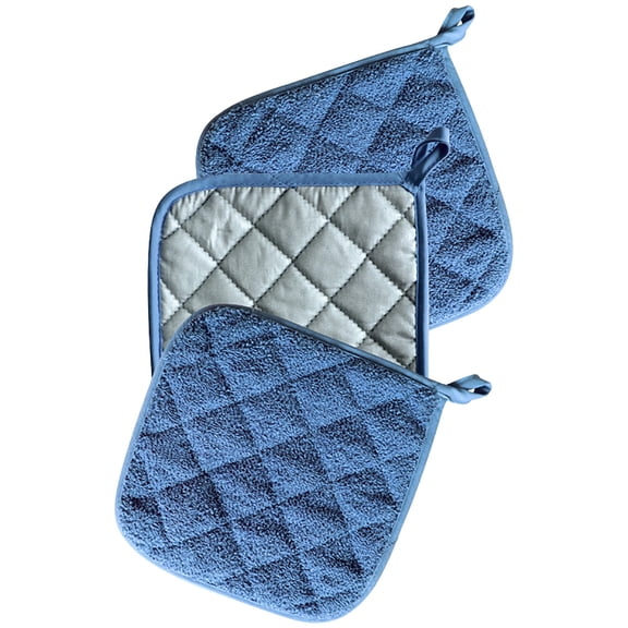 Dinner Plate Mat Pure Cotton Pot Holders Cotton Made Machine Washable Heat Pot Holder Everyday Kitchen Hot Pads For Cooking and Baking (Blue) BBQ Supplies Kitchen Gadgets Outdoor Set