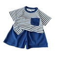 thumbnail image 4 of Amidoa Boys Summer Outfit Sets 2 Piece T-Shirt Graphic Cotton Tank Top and Shorts Set Kids Clothing Sets Blue Size 8, 4 of 7