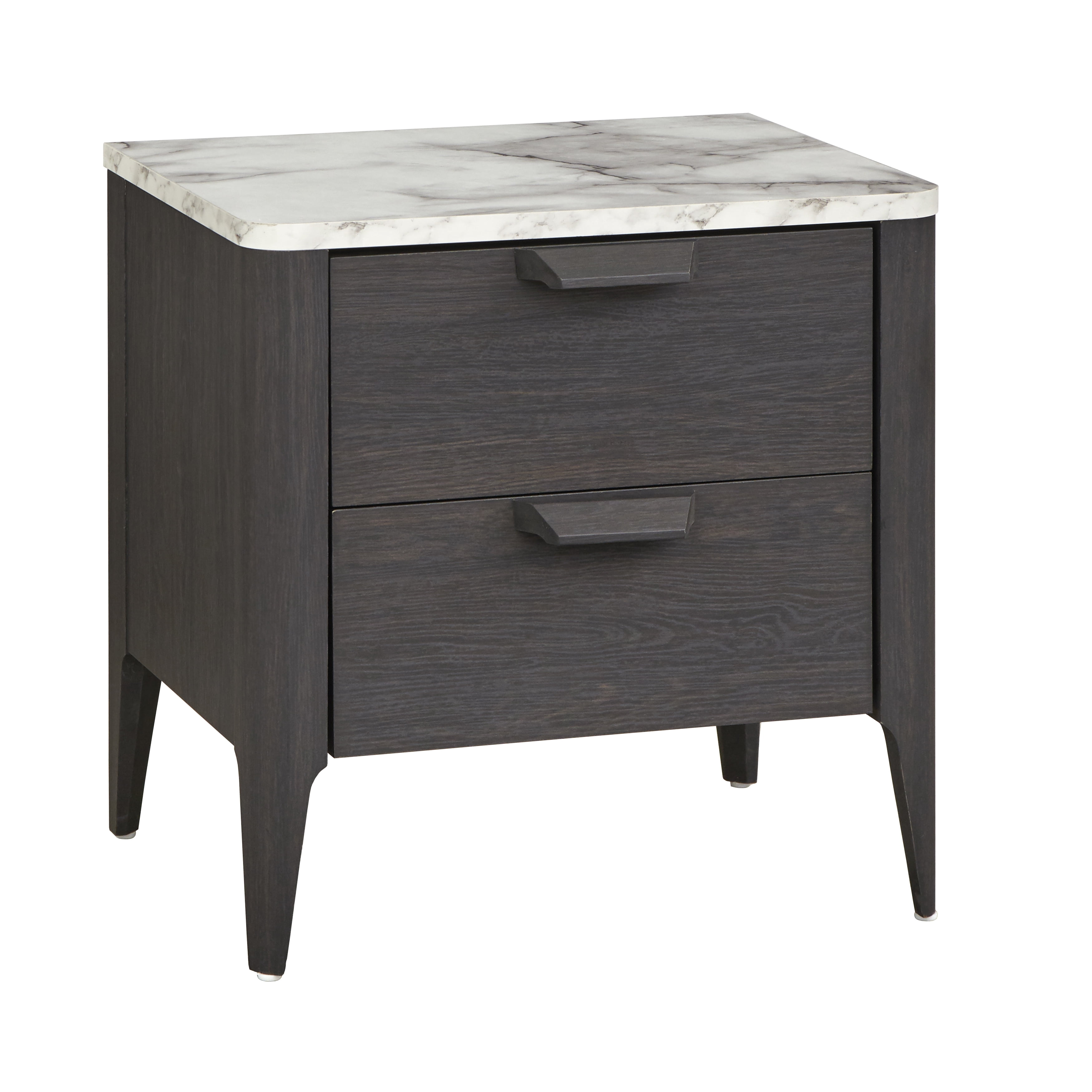 TMS Keely Night Stand, Charcoal Gray and White