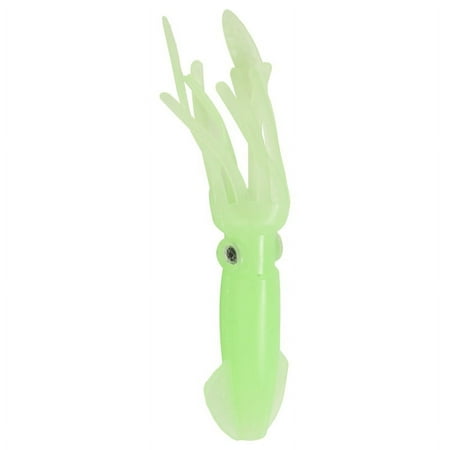 Qtmnekly 5Pcs 10.5Cm Octopus Lures Squid Skirt Bait Glow in Dark Luminous Saltwater Bait for Tuna Dolphin Bass Lure Silica gel Fluorescent green