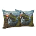 thumbnail image 6 of Ambesonne Nature Throw Pillow Cover 2 Pack, Cascade Stream Wildlife, 18", Multicolor, 6 of 6